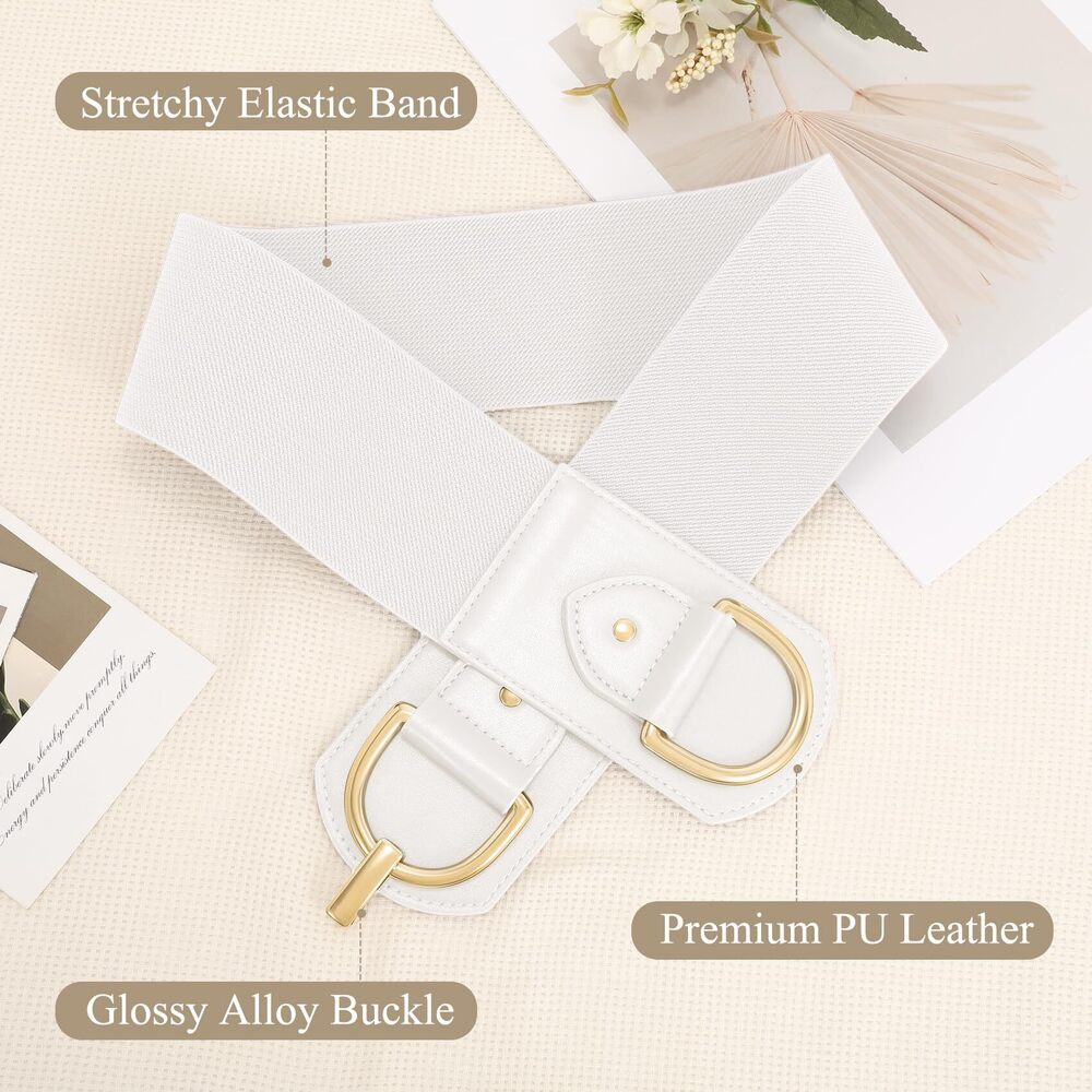 9526 Wide Belts For Women Fashion Elastic Belt Dresses Vintage Waist - Picture 2 of 6